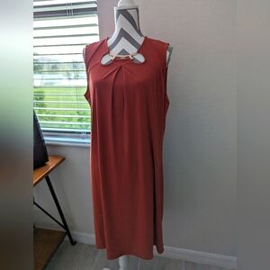 NWT Nine West Burnt Orange Midi Dress